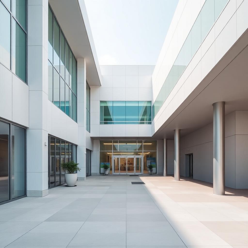 Modern hospital exterior